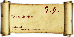Teke Judit névjegykártya